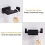 Double Bath Towel Hook, Suyar Stainless Steel Double Robe Hook, Bathroom Kitchen Towel Hanger, Hand Towel Holder for Wall, Matte Black