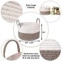 Luxury Little Nursery Storage Basket, Size XXXL :: 100% Cotton Rope Hamper with Handles :: Sturdy Baby Bin Organizer for Laundry, Toys, Blankets, Pillows & More, 22" x 22" x 14", White/Beige