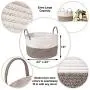 Luxury Little Nursery Storage Basket, Size XXXL :: 100% Cotton Rope Hamper with Handles :: Sturdy Baby Bin Organizer for Laundry, Toys, Blankets, Pillows & More, 22" x 22" x 14", White/Beige Luxury Little Nursery Storage Basket, Size XXXL :: 100% Cotton Rope Hamper with Handles :: Sturdy Baby Bin Organizer for Laundry, Toys, Blankets, Pillows & More, 22" x 22" x 14", White/Beige