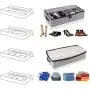 HOMFREEST Under Bed Shoe Storage Organizer for Closet [Set of 2] Adjustable Dividers Shoe Container Boxes Bedding Storage with Clear Cover