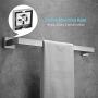 Bath Towel Bar 23.74", Suyar SUS304 Stainless Steel Bathroom Single Towel Holder, Shower Coat Pants Clothes Hanger, Hand Towel Rack for Wall, Brushed Nickel