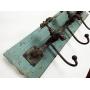 ACCENTHOME Vintage Iron Wall Hooks Antique Finish Metal Clothes Bath Tower Hanger Turquoise