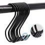 Maxgoods 3.54 20PCS Home Storage Utility S Shaped Hooks Stainless Steel Metal Hangers Hanging Hooks for Kitchen, Work Shop, Bathroom, Garden,Bedroom (Black, 20PCS)