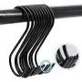 Maxgoods 3.54 20PCS Home Storage Utility S Shaped Hooks Stainless Steel Metal Hangers Hanging Hooks for Kitchen, Work Shop, Bathroom, Garden,Bedroom (Black, 20PCS)