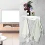 Storage Rack, Natural Bamboo Material Wall Mounted Storage Rack Towel Cloth Hanger Shelf Suitable for Using in Living Room, Bedroom and Hallway, White