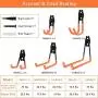 Steel Garage Storage Utility Double Hooks, Heavy Duty Ladder Wall Hooks for Organizing Power Tools, Rust Resistant Non-slip, for Ladders, Bulk items, Bikes, Ropes