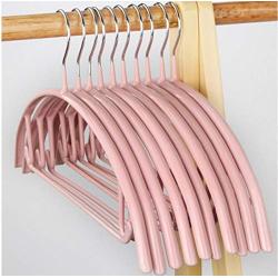 42cm 10 pcs Random Color Plastic Skid-Resistant Clothes Hangers for Adult PVC Coating Clothing Hangers with Stainless Steel Hook Dry Wet