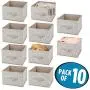 mDesign Soft Fabric Closet Storage Organizer Holder Cube Bin Box, Open Top, Front Handle for Closet, Bedroom, Bathroom, Entryway, Office - Chevron Print, 10 Pack - Taupe/Natural mDesign Soft Fabric Closet Storage Organizer Holder Cube Bin Box, Open Top, Front Handle for Closet, Bedroom, Bathroom, Entryway, Office - Chevron Print, 10 Pack - Taupe/Natural