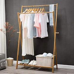 DTTXTD Simple Clothes Coat Rack Hanger Bedroom Hanger Living Room Children Storage Rack, Wood Color, c