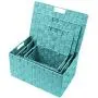 Sorbus Storage Boxes Woven Basket Bin Container Tote Cube Organizer Set Stackable Storage Basket Woven Strap Shelf Organizer Built-in Carry Handles (Lid Bins - 3 Pack, Aqua) Sorbus Storage Boxes Woven Basket Bin Container Tote Cube Organizer Set Stackable Storage Basket Woven Strap Shelf Organizer Built-in Carry Handles (Lid Bins - 3 Pack, Aqua)