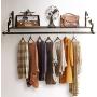 Nicheo Storage Wrought Iron Coat Rack Shelf Wall Mounted, Hanging Closet with Clothing Rods, Garment Hanger for Daily Clothes, Hat, Bag and More. Ideal Organizer for House (39.4", Bronze)