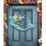 G.DeBrekht Mermaid Scenic Sunrise Beach Coast Waves, Palm Tree Wooden Door Hanger - Wall hanger #8198514H