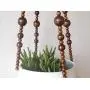 Macrame Plant hanger - Brown or black beads Macrame Plant hanger - Brown or black beads