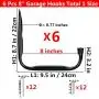 Garage and Garden Storage Utility Hooks Heavy Duty Jumbo Arm Hanger (6 Pcs Black 8" J Hook) Garage and Garden Storage Utility Hooks Heavy Duty Jumbo Arm Hanger (6 Pcs Black 8" J Hook)