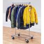 Tatkraft Darren Heavy Duty Adjustable Clothes Rack 100Kg, 220Lb Clothes Rack on Wheels, Easy to Set Up, Chromed Steel