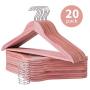 Solid Cedar Hangers 20 Pack, Sturdy Wooden Hangers with 360 Degree Swivel Hook, Smooth Surface Wood Coat Hangers with Cedar Scent for Refreshing Closet