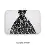 Bathroom Rug Coral Velvet Shower Mat Lifestyle,Life is Short Buy The Dress Motivational Quote on Hanger Positive Illustration,Brown WhiteBath Tub Shower Bathroom