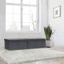 Otto & Ben [2pc Set] Folding Toy Boxes Chest with SMART LIFT Top, Linen Fabric Ottomans Bench Foot Rest for Bedroom, Dark Grey