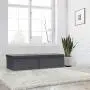 Otto & Ben [2pc Set] Folding Toy Boxes Chest with SMART LIFT Top, Linen Fabric Ottomans Bench Foot Rest for Bedroom, Dark Grey
