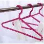 Pearl Hangers 39cm Adult Rose red Clothes Hanger Seamless Laundry Plastic Hanger with Pearl 5pcs