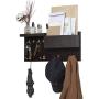 JackCubeDesign Entryway Coat Rack Wall Mount Key Holder Mail Envelope Hook Organizer Clothes Hat Hanger with Leather Shelf and Tray(Solid Wood, 20.5 x 9.1 x 3.4 inches) ? :MK362A