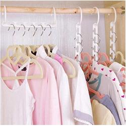 10PC Mult-Function Space Saving Hanger Plastic Cloth Hanger Hook Magic Clothes Hanger with Hook Closet Organizer Home Decoration