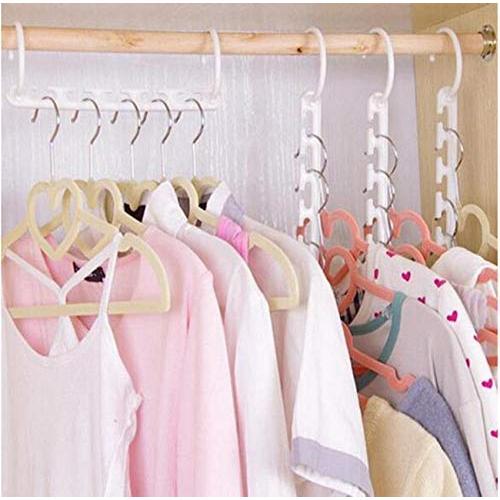 10PC Mult-Function Space Saving Hanger Plastic Cloth Hanger Hook Magic Clothes Hanger with Hook Closet Organizer Home Decoration