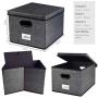 homyfort Collapsible File Storage Boxes Bins with Removable Lids,Portable Office Document Organizer,Decorative Boxes with Plastic Handles,Large Black with Grid Printing Set of 4 homyfort Collapsible File Storage Boxes Bins with Removable Lids,Portable Office Document Organizer,Decorative Boxes with Plastic Handles,Large Black with Grid Printing Set of 4