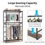 Tribesigns Double Rod Closet Organizer, Free Standing 3 Tiers Shelves Clothes Garment Racks, Large Heavy Duty Clothing Storage Shelving Unit for Bedroom Laundry Room, Vingate Walnut Finsh & Metal Fram
