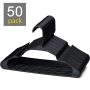 HOUSE DAY Black Plastic Hangers,50 Pack Plastic Clothes Hangers for Skirt Suit Coat, Standard Clothing Hangers