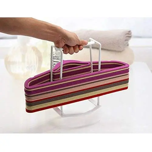 Sdoveb Standing Clothes Hanger Stacker Holder - Hanger Organizer Storage Rack for Laundry Room Closet Organizer Hold Up to 30 Hangers (White)