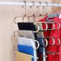 Non-Slip Pants Hangers Rack for Closet Organization Stainless Steel S-Shape 5 Layer Clothes Hangers for Space Saving Storage(Pack of 1/2/4/)
