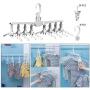 Volwco Magic Hangers, Closet Space Saving Collapsible Clothes Hanger, Multifunctional Portable Foldable Organizer Drying Rack with 360 Degree Swivel Hook for Adult Kids Shirt/Sweater/Socks/Trousers