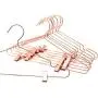 10PS 42cm Rose Copper Gold Shiny Steel Wire clothes Clips Hanger Coat Clothes Garment Hangers with Pants Bar Fit Closet Hangers