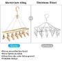 Senbowe Foldable Clip and Drip Hanger, Clothes Hanging Drying Rack Sock Hanger Underwear Hanger with 12 Clips, Hanger for Towels, Bras, Baby Clothes, Gloves, Aluminium Alloy Laundry Hanging Air Dryer