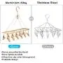 Senbowe Foldable Clip and Drip Hanger, Clothes Hanging Drying Rack Sock Hanger Underwear Hanger with 12 Clips, Hanger for Towels, Bras, Baby Clothes, Gloves, Aluminium Alloy Laundry Hanging Air Dryer