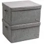 YueYue Large Fabric Storage Boxes with Lids,2 Pack Foldable Cloth Storage Box,Fabric Clothes Container Great for Organizers Bedroom Closet Living Room Grey (17.7 YueYue Large Fabric Storage Boxes with Lids,2 Pack Foldable Cloth Storage Box,Fabric Clothes Container Great for Organizers Bedroom Closet Living Room Grey (17.7