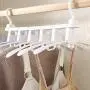 EvaroFly Multipurpose Portable Folding Hanger, Anti-skidding No Trace Storage Clothes Hanger, Save Space -Blue-a 3 Pcs