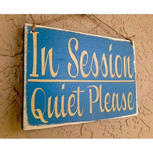 10x8 In Session Quiet Please (Choose Color) Rustic Shabby Chic Wood Sign Custom Do Not Disturb Shhh Welcome Wall Door Hanger Handmade