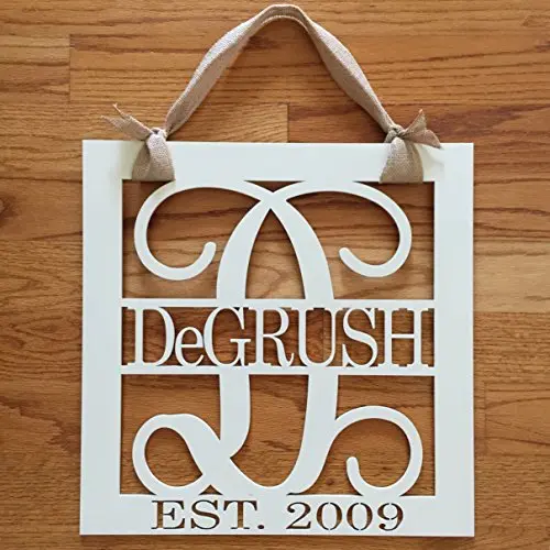 Last Name Door Hanging Year Established - Family Monogram Door Hanger - Wood Square Door Hanger - Wedding Gift - Housewarming Gift Last Name Door Hanging Year Established - Family Monogram Door Hanger - Wood Square Door Hanger - Wedding Gift - Housewarming Gift