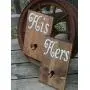 His and Hers Bathroom Towel Robe Hooks - Wood Wooden Sign - Stained Rustic Two Hook Hanger - Bath Room Shower - Wedding Gift - Bridal Shower