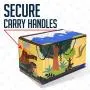Ivy Step Fold Out Dinosaur Toy Boxes and Storage Bin with 7" Tyrannosaurus Rex and 6" Stegosaurus