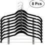 8pcs Velvet Clothes Hangers Premium Non-Slip Clothes Hangers, with Clips for Dress Jackets Coats Clothes Pants
