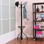 Coat Hat Rack Tree Stand Clothes Hanger Hooks Umbrella Holder Vintage Metal New Black