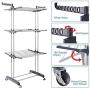 MIZGI 3 Tier Rolling Clothes Drying Rack Clothes Garment Rack Laundry Rack with Foldable Wings Shape Indoor/Outdoor Standing Rack Stainless Steel Hanging Rods - Gray & Electroplate (Gray) MIZGI 3 Tier Rolling Clothes Drying Rack Clothes Garment Rack Laundry Rack with Foldable Wings Shape Indoor/Outdoor Standing Rack Stainless Steel Hanging Rods - Gray & Electroplate (Gray)