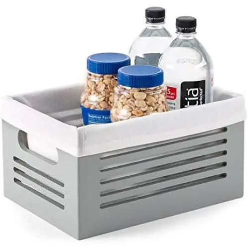Creative Scents Wooden Storage Boxes - Decorative Closet, Cabinet and Shelf Basket Organizer Lined with Machine Washable Soft Linen Fabric - Gray, Small Creative Scents Wooden Storage Boxes - Decorative Closet, Cabinet and Shelf Basket Organizer Lined with Machine Washable Soft Linen Fabric - Gray, Small