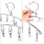 3 Pack Stainless Steel Laundry Drying Rack Clothes Hanger with 10 Clips For Drying Socks,Drying Towels, Diapers, Bras, Baby Clothes,Underwear, Socks Gloves