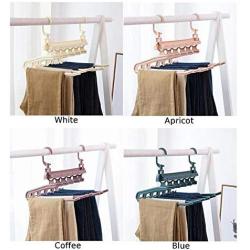 2pcs Random Color Clothes Pants Hangers Multi-Function Storage Rack Closet Space Saving Foldable Scarf Storage Rack Hangers for Clothes