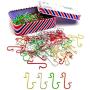 Hyamass 200Pcs Xmas Ornament Hooks Metal Wire Hooks Mini Hangers Stainless Steel S-Shaped Hangers Ornament Hangers with Storage Boxes for Christmas Tree Decoration DIY Craft(Gold, Silver, Red and Green)