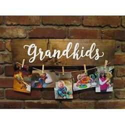 Grandkids photo hanger sign - grandkids picture holder sign - grandkids make life grand- CUSTOMIZE COLORS - HANDMADE TO ORDER - Perryhill Rustics wood sign